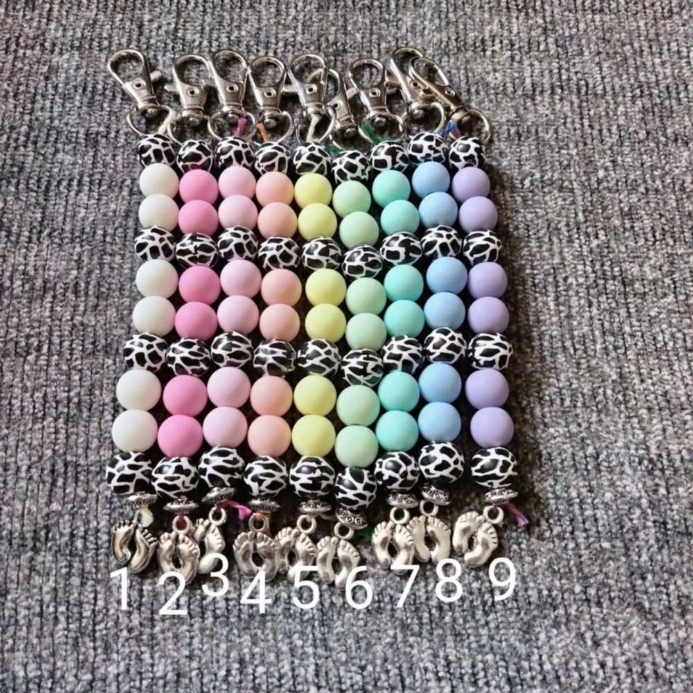 Cow Print Dilation Beads Clip On Teaching Aid Badge Reel Accessory Tool